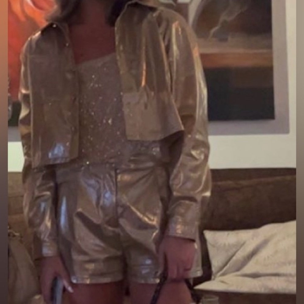 Gold Two Piece Shorts Set